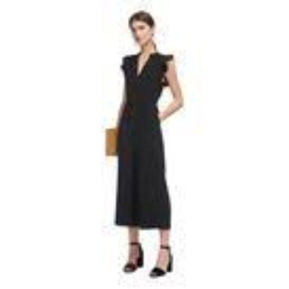 Whistles Lavene Black Ruffle Culotte Jumpsuit 4